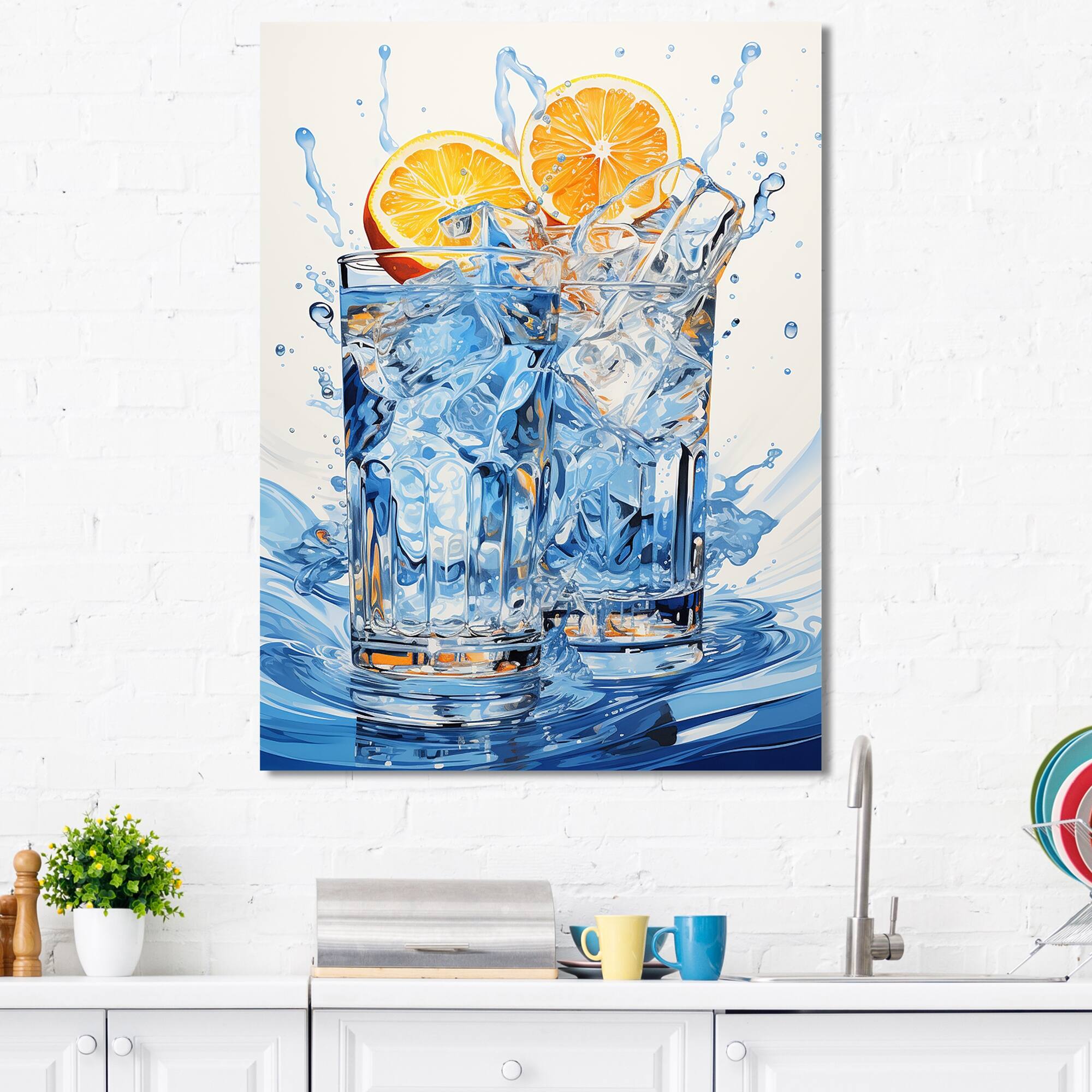 Designart "Gin Tonic Tides Cocktail Harmony" Cocktails Wall Art Bed